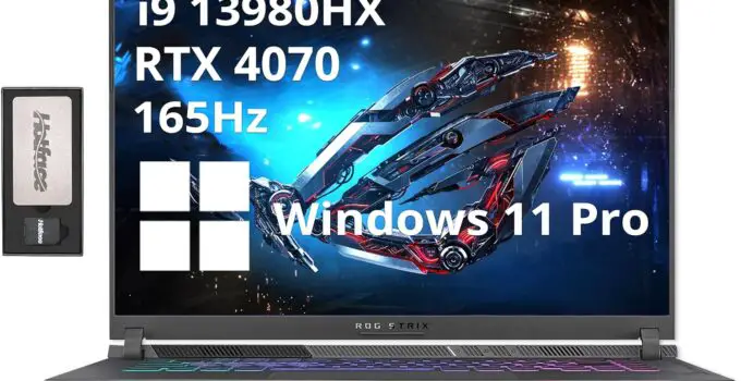 ASUS ROG Strix G16 16″ FHD 165Hz Gaming Laptop, Intel Core i9-13980HX, GeForce RTX 4070, 32GB DDR5, 2TB SSD + 160GB Docking Station, 4-Zone RGB Backlit Keyboard, WiFi 6E, Win 11 Pro, Gray