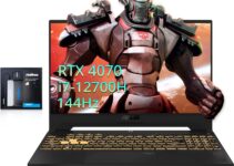 ASUS TUF F15 15.6″ FHD Gaming Laptop, Intel Core i7-12700H, NVIDIA GeForce RTX 4070, 16GB RAM, 1TB SSD, RGB Backlit Keyboard, 720P HD Camera, Wi-Fi 6, Gray, Win 11 Pro, 128GB Hotface Extension Set