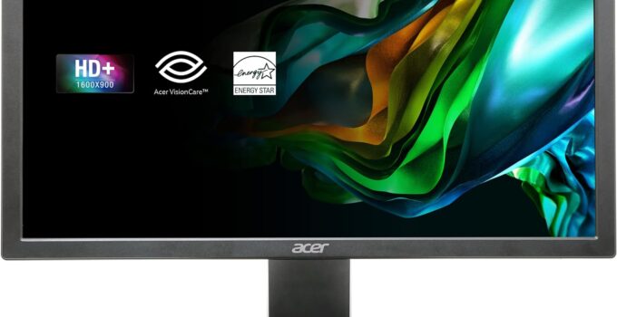 Acer K202Q bi 19.5-inch Professional HD+ (1600 x 900) Monitor, 75Hz Refresh Rate, VESA Mountable, VisionCare Technologies, BlueLight Filter & Flickerless Technology (HDMI Port & VGA Port),Black