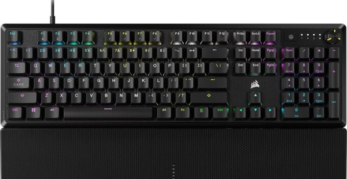 CORSAIR K70 CORE RGB Mechanical Gaming Keyboard with Palmrest – Pre-lubricated Corsair MLX Red Linear Keyswitches – Sound Dampening – Media Control Dial – iCUE Compatible – QWERTY NA Layout – Black