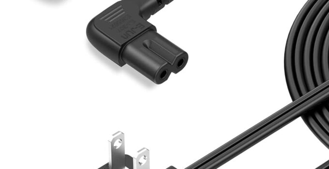 CableCreation 2-Pack 10 Feet Angled 2-Slot Non-Polarized Angle Power Cord (IEC320 C7 to Nema 1-15P), 3M/Black