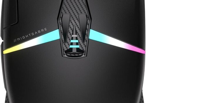 Corsair NIGHTSABRE RGB Wireless Gaming Mouse for FPS, MOBA – 26,000 DPI – 11 Programmable Buttons – Up to 100hrs Battery – iCUE Compatible – Black