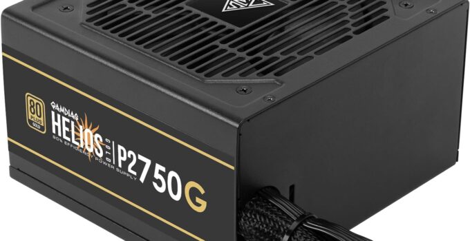 GAMDIAS 750W Gold Gaming PC PSU, 80 Plus ATX Gold 12V Power Supply for PC Computers with Active PFC, ATX 3.0 & PCI e Gen 5.0 Power Supplies, Helios P2-750G