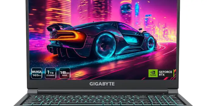 GIGABYTE – G6 (2024) Gaming Laptop – 165Hz 1920×1200 WUXGA – NVIDIA GeForce RTX 4060 – Intel i7-13620H – 1TB SSD with 16GB DDR5 RAM – Win11 Home+ (G6 KF-H3US854KH)