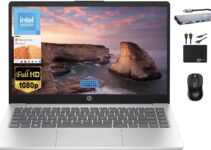 HP 2024 Essential Laptop, 14″ FHD IPS Display, Quad-Core Intel Processor Upto 3.7GHz, 16GB Memory, 1TB SSD, Backlit KB, Webcam WiFi 6, Fast Charge, Office 365 1-Year, Win 11S+MarxsolAccessory Silver