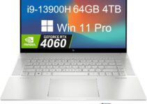 HP Envy 16 16.0″ 120Hz 2K Touchscreen (Intel 13th Gen i9-13900H, 64GB DDR5 RAM, 4TB SSD, NVIDIA GeForce RTX 4060 8GB) Workstation & Backlit Gaming Laptop, IST USB-C Hub, Win 11 Pro, Sliver – 2024