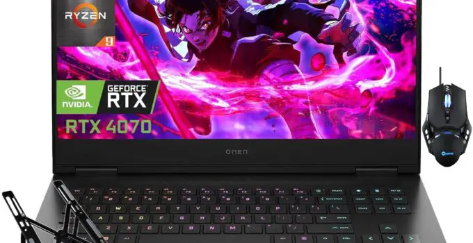 HP OMEN 16 Gaming Laptop Computer, 16″ 165Hz 100% sRGB Full HD Gaming Laptop, AMD Ryzen 9-7940HS (Up to 5.2GHz), 64GB DDR5 RAM, 2TB SSD, NVIDIA GeForce RTX 4070, Wi-Fi 6E, Windows 11 Home, with Stand