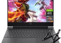 HP Victus 15 Gaming Laptop, 15.6" FHD IPS 144Hz Display, 6-Core AMD Ryzen 5 7535HS (Beat i7-11800H), 16GB RAM, 1TB SSD, NVIDIA GeForce RTX 2050, HDMI, Backlit Keyboard, Wi-Fi6, Win 11 H, with Stand