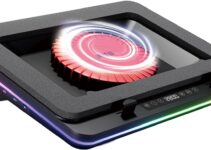 IETS GT600 RGB Laptop Cooling Pad Equipped with Gigantic Turbo-Fan（5.5inch Diameter）,Sealed Foam for Rapid Cooling Gaming Laptop,14.1-19.3 inch Laptop Cooler with 3-Port USB Hub,Dust Filter