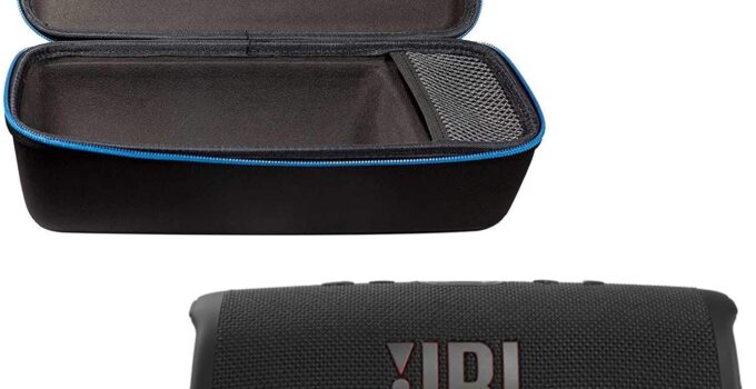JBL Charge 5 Portable Waterproof Wireless Bluetooth Speaker Bundle with divvi! Protective Hardshell Case – Black