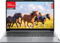 Lenovo 2023 IdeaPad 1 15.6″ Laptop, AMD Athlon Silver 7120U Processor, 4GB LPDDR5 RAM, 128GB SSD, AMD Radeon Graphics, Wi-Fi 6, Anti-Glare, Windows 11 Home S, Cloud Grey