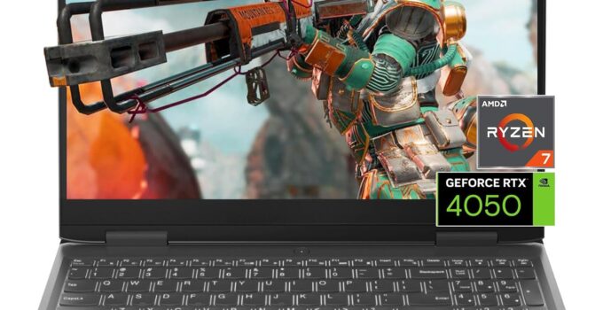 Lenovo LOQ Gaming Laptop 2023 – RTX4050 – Ryzen7 7840HS – 15.6 FHD IPS Display 144Hz – Backlit Keyboard – USB C – Wi-Fi 6 – Windows11 – FHD Webcam – HDMI Cable (64GB DDR5 RAM |2TB PCIe SSD)
