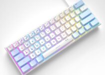 MageGee Mini 60% Gaming Keyboard, RGB Backlit 61 Key Ultra-Compact Keyboard, TS91 Ergonomic Waterproof Mechanical Feeling Office Computer Keyboard for PC, MAC, PS4, Xbox ONE Gamer(Blue White)……