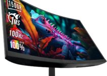 Sceptre Curved 24-inch Gaming Monitor 1500R DisplayPort HDMI X2 Eye Care 100% sRGB Build-in Speakers, 1ms 100Hz Machine Black 2024 (C248W-FW100T Series)