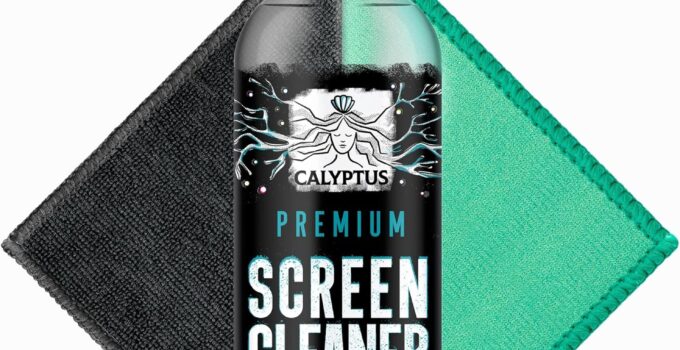Screen Cleaner Spray | Large Cleaning Kit | 16oz Sprayer Bottle + (2X) XL Microfiber Cleaning Cloth | Phone, Laptop, iPad, iPhone, MacBook, Computer Monitor, TV, Touchscreen, Electronic Device Cleaner