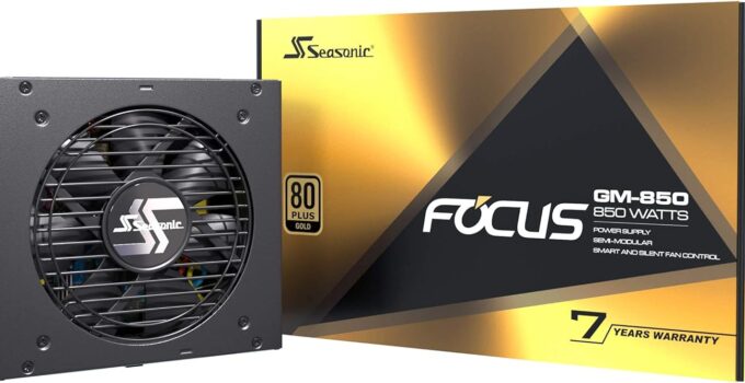 Seasonic Focus GM-850, 850W 80+ Gold, Semi-Modular, Fits All ATX Systems, Fan Control in Silent and Cooling Mode, 7 Year Warranty, Perfect Power Supply for Gaming and Various Application