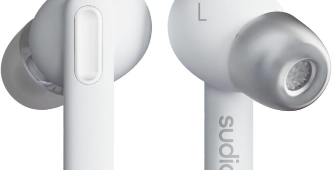 Sudio A1 Pro Wireless Earbuds with Bluetooth 5.3, Microphones, 30h Playtime, IPX4 Splash Proof, Multi-Point Bluetooth Connection (White)