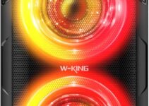 W-KING 80W Bluetooth Speaker Wireless- Super Bass, Huge 105dB Sound, Portable Party Loud Outdoor Speakers with Color Lights, IPX5 Big Large Full Range Speaker, 24H Playtime, U-Disk, TF Card, AUX, EQ