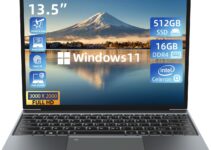 Windows 11 touch screen Laptop,13.5Inch N95 3.4GHz 16GB RAM 512GB SSD,3K 3000*2000 LCD,Backlit keyboard,Finger print All-Metal Body Notebook PC