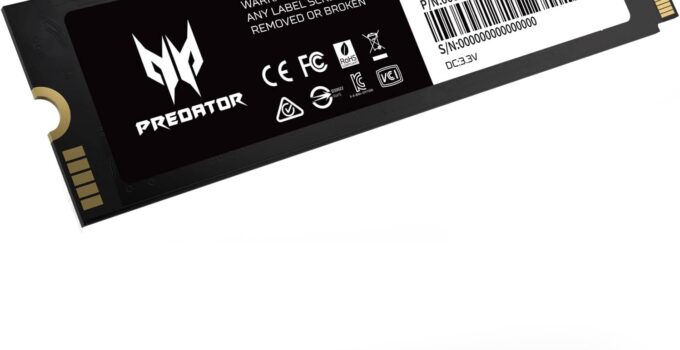 acer Predator GM7000 512GB M.2 SSD 2280 NVMe Gen4 Internal Gaming SSD, Compatible with PS5 Up to 7400MB/s – BL.9BWWR.104