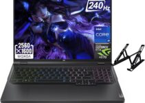 Lenovo 2023 Newest Legion Pro 5i Gaming Laptop, 16″ WQXGA 240Hz Display, CPU i9-13900HX(24 cores), NVIDIA GeForce RTX 4070, 16GB DDR5, 1TB SSD, Backlit Keyboard, Win 11 Home, with Laptop Stand