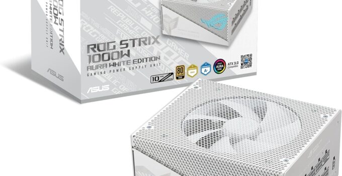 ASUS ROG Strix 1000W Gold Aura White Edition (Fully Modular Power Supply, 80+ Gold Certified, ATX 3.0, Cybenetics Lambda A+ Certification, PCIe Gen 5.0 Ready, Aura Sync, 10-Year Warranty)