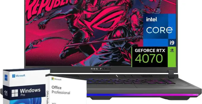 ASUS ROG Strix-G16 Gaming Laptop | 13th Gen CPU i9-13980HX | GeForce RTX 4070 | 16″ 165Hz Display | 64GB DDR5 RAM | 4TB PCIe SSD | Wi-Fi 6E | Win 11 Pro with Microsoft Office Lifetime License