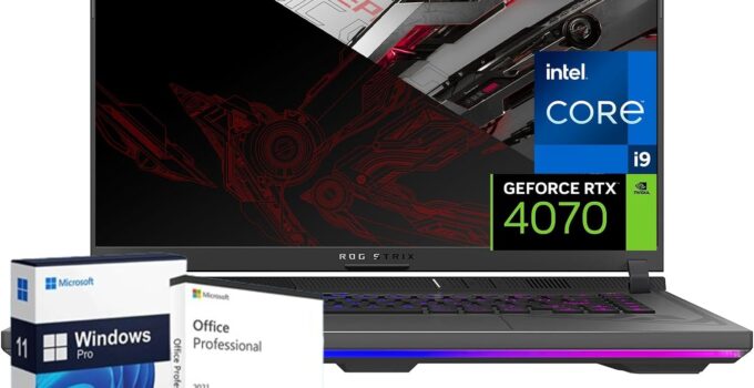 ASUS ROG Strix-G16 Gaming Laptop Computer – 16” 16:10 FHD 165Hz, GeForce RTX 4070, CPU i9-13980HX, 64GB DDR5, 2TB PCIe SSD, Wi-Fi 6E, Windows 11 Pro, with Microsoft Office Lifetime License