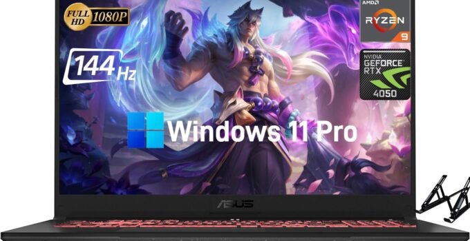ASUS TUF A17 Gaming Laptop – 17.3″ FHD 144Hz Display, AMD Ryzen 9-7940HS, 32GB DDR5, 2TB SSD, NVIDIA GeForce RTX 4050, Dolby Atmos, Wi-Fi 6, RGB Backlit Keyboard, Windows 11 Pro, Net Weight 2.6Kg