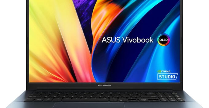 ASUS Vivobook Pro 15 OLED Laptop, 15.6” 2.8K OLED Display, AMD Ryzen 7 6800H Mobile CPU, NVIDIA GeForce RTX 3050 Ti GPU, 16GB RAM, 1TB SSD, Windows 11 Home, Quiet Blue, M6500RE-EB74