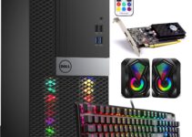 Dell RGB Gaming Tower Computer – Intel Core i5 6th Gen, NVIDIA GTX 1050 Ti 4GB GDDR5, 16GB DDR4 Ram, 512GB SSD, Prebuilt Gaming Desktop PC with Built-in WiFi & RGB Set, Windows 10 Pro (Renewed) Black