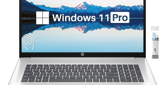 HP 2024 Newest 17 Business Laptop, 17.3″ Touchscreen HD+ Display, AMD 6-Core Ryzen 5 7530U(Beats i7-1165G7), 32GB RAM, 1TB SSD, Radeon Graphics, Wi-Fi 6, HDMI, HD Webcam, Windows 11 Pro, with Brush