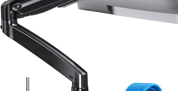 HUANUO Ultrawide Monitor Arm for Max 35 inch Screens, Aviation-Grade Aluminum Heavy Duty Monitor Arm Holds 26.4lbs Computer Monitor, Adjustable Gas Spring Monitor Mount, VESA 75/100mm