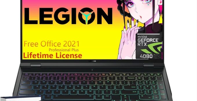 Lenovo Legion Pro 7 Gaming Laptop – 16" WQHD IPS 240Hz Display, Intel Core i9-13900HX, GeForce RTX 4080, 32GB DDR5 RAM, 1TB SSD, Webcam, RGB Backlit KB, Wi-Fi 6E, Win 11 Pro + Office Lifetime License