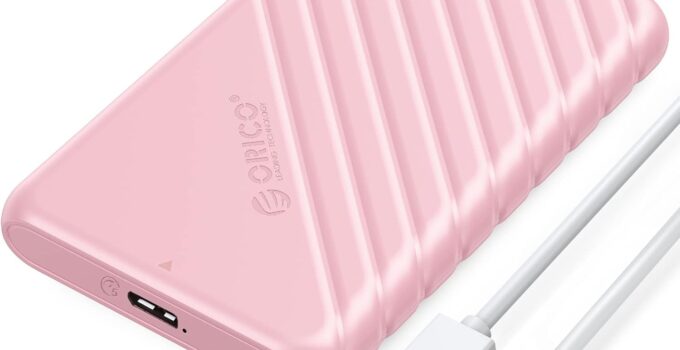 ORICO 2.5 inch External Hard Drive Enclosure USB 3.0 to SATA III for 7mm and 9.5mm SATA HDD SSD Tool Free [UASP Supported] Pink (25PW1-U3)