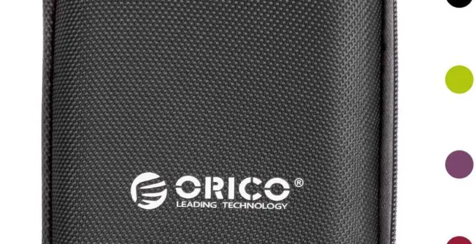 ORICO Hard Drive Case 2.5 inch External Drive Storage Carrying Bag Waterproof Shockproof with Inner Size 5.5×3.5×1.0inch for Organizing HDD and Electronic Accessories, Black(PHD-25)