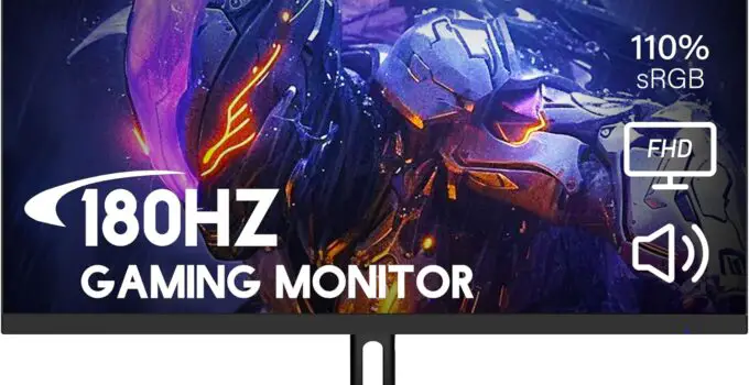 SANSUI 24 inch gaming monitor 180Hz 3ms Computer Monitor with Built-in Speakers FHD 1080P Adaptive Sync 110% sRGB DPx1 HDMIx2 Ports VESA Compatible, Tilt Adjustable(ES-G24F4FK HDMI Cable Included)