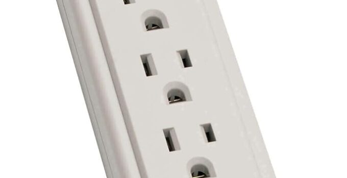 Tripp Lite Surge Protector Power Strip 120V 6 Outlet 8′ Cord 990 Joule Flat Plug Gray