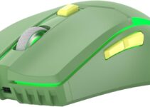Wireless Gaming Mouse,Medium-Size,Ergonomic Hand Grips,2.4 GHz wreless Fast Charge,RGB Gamer PC Gaming Mouse, for Windows 7/8/10/11/XP Vista Linux MacOs,Green