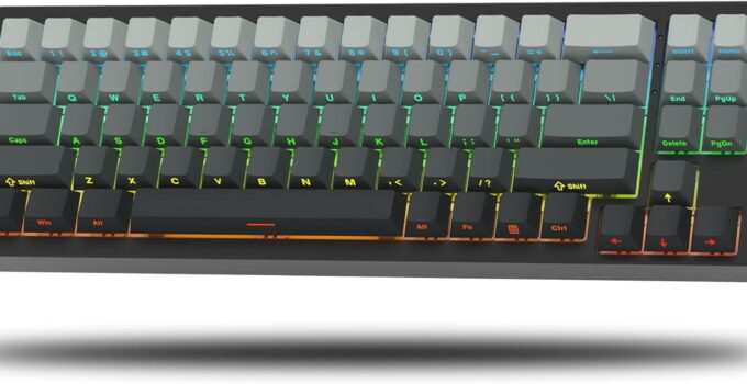 Womier SK71 75% Gaming Keyboard Aluminum Alloy Shell Wireless Mechanical Keyboard, Hot-swappable Keyboard Gasket Mounted w/Pre-lubed Switches, Bluetooth/2.4G/Wired, Shine Through Black Keycaps