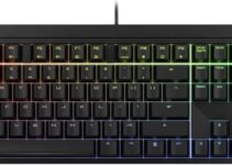 Cherry MX 2.0S Wired Gaming Keyboard with RGB Lighting different MX switching characteristics: MX BLACK, MX BLUE, MX BROWN, MX RED and MX SILENT RED (Black – MX Black Switch)