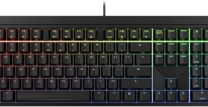 Cherry MX 2.0S Wired Gaming Keyboard with RGB Lighting different MX switching characteristics: MX BLACK, MX BLUE, MX BROWN, MX RED and MX SILENT RED (Black – MX Red Switch)