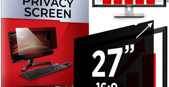 27 Inch 16:9 Computer Privacy Screen Filter for Monitor – Privacy Shield and Anti-Glare Protector