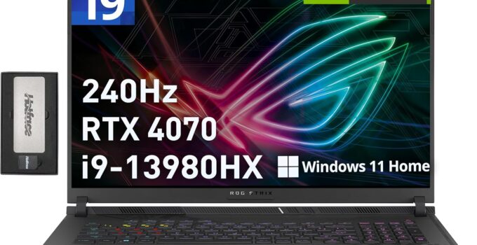 ASUS ROG Strix 18″ QHD 240Hz Gaming Laptop, Intel i9-13980HX, 32GB DDR5, 1TB SSD, NVIDIA GeForce RTX 4070, Backlit Keyboard, HD Webcam, Wi-Fi 6, Win 11 Home, Gray, 256GB Hotface Extension Set
