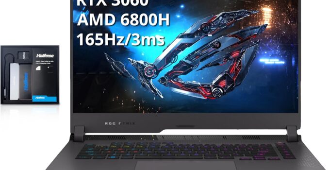 ASUS ROG Strix G15 15.6″ 165Hz WQHD Gaming Laptop, AMD Ryzen7 6800H, GeForce RTX 3060, 64GB DDR5, 4TB SSD, RGB Keyboard, VR-Ready, Gray, Win 11 Pro, 128GB Hotface Extension Set