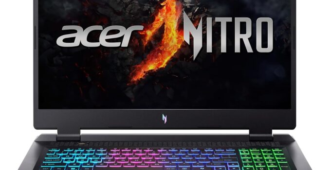 Acer Nitro 17 Gaming Laptop | AMD Ryzen 5 8645HS Hexa-Core AI Capable Processor | NVIDIA GeForce RTX 4050 Laptop GPU | 17.3″ FHD IPS 165Hz Display | 16GB DDR5 | 512GB SSD | Wi-Fi 6E | AN17-42-R61S