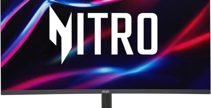 Acer Nitro 31.5″ WQHD 2560 x 1440 1500R Curved PC Gaming Monitor | AMD FreeSync Premium | Up to 180Hz Refresh | 1ms VRB | Speakers | 1 x Display Port 1.4 & 2 x HDMI 2.0 | XZ320QU S3bmiiphx