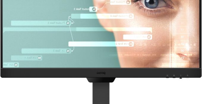 BenQ GW2490T Computer Monitor 24″ 100Hz FHD 1920x1080p | IPS | Eye-Care Tech | Low Blue Light | Anti-Glare | Adaptive Brightness | Height and Tilt Adjustable | Built-in Speakers | DisplayPort | HDMI