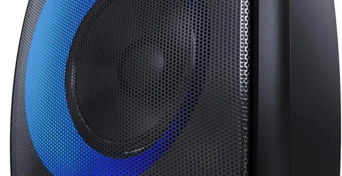 DOSS PartyBoom Bluetooth Speaker Loud with 60W Stereo Sound, 2.1 Channel System, Punchy Bass, Lights Show, Splash Proof Design, PartySync, Mic and Guitar Inputs, Outdoor Speaker for Party