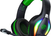 Fachixy「2024 NEW」FC100 Gaming Headset with Microphone for PS4/PS5/PC/Nintendo Switch, Xbox One Headset with RGB Light, Computer Gamer Headset with Mic